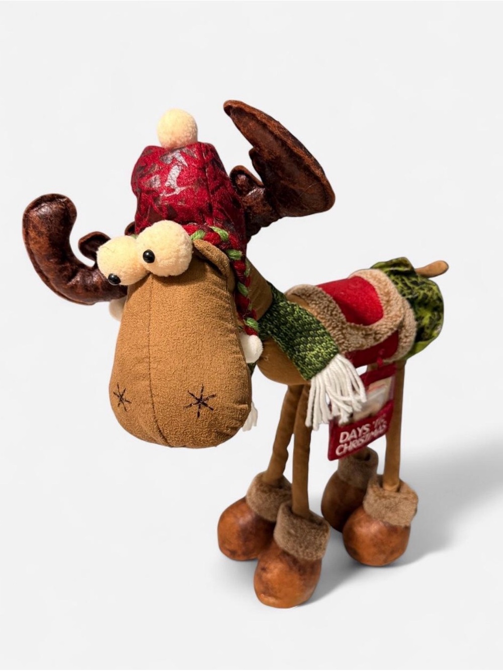 Countdown Standing 18" Reindeer Moose Christmas Lanky Legs Holiday Plush Decor - Picture 3 of 8